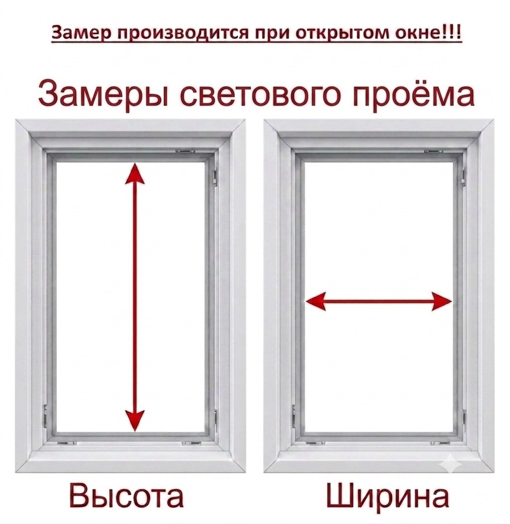 Замеры оконного проёма — ширина и высота при открытом окне